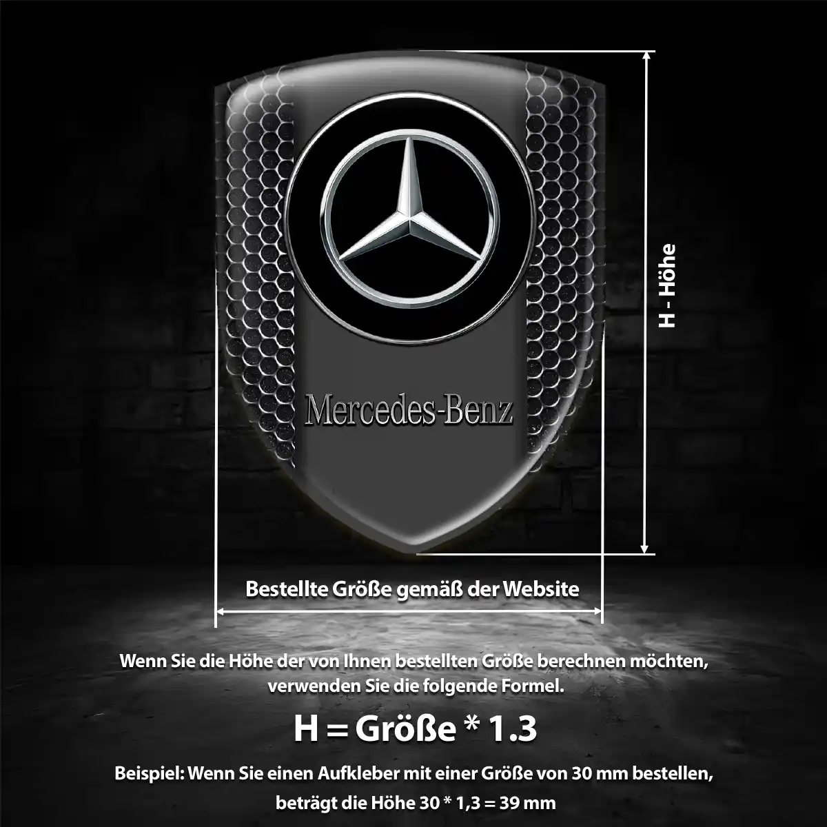 Mercedes 3D Gel Aufkleber Silikon Auto Hohe Qualität
