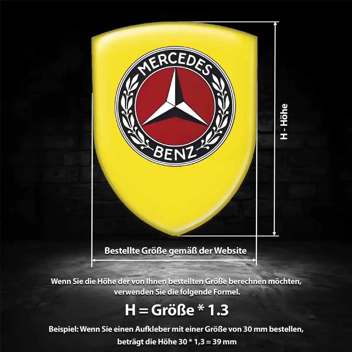 Mercedes 3D Gel Aufkleber Silikon Auto Premium-Edition