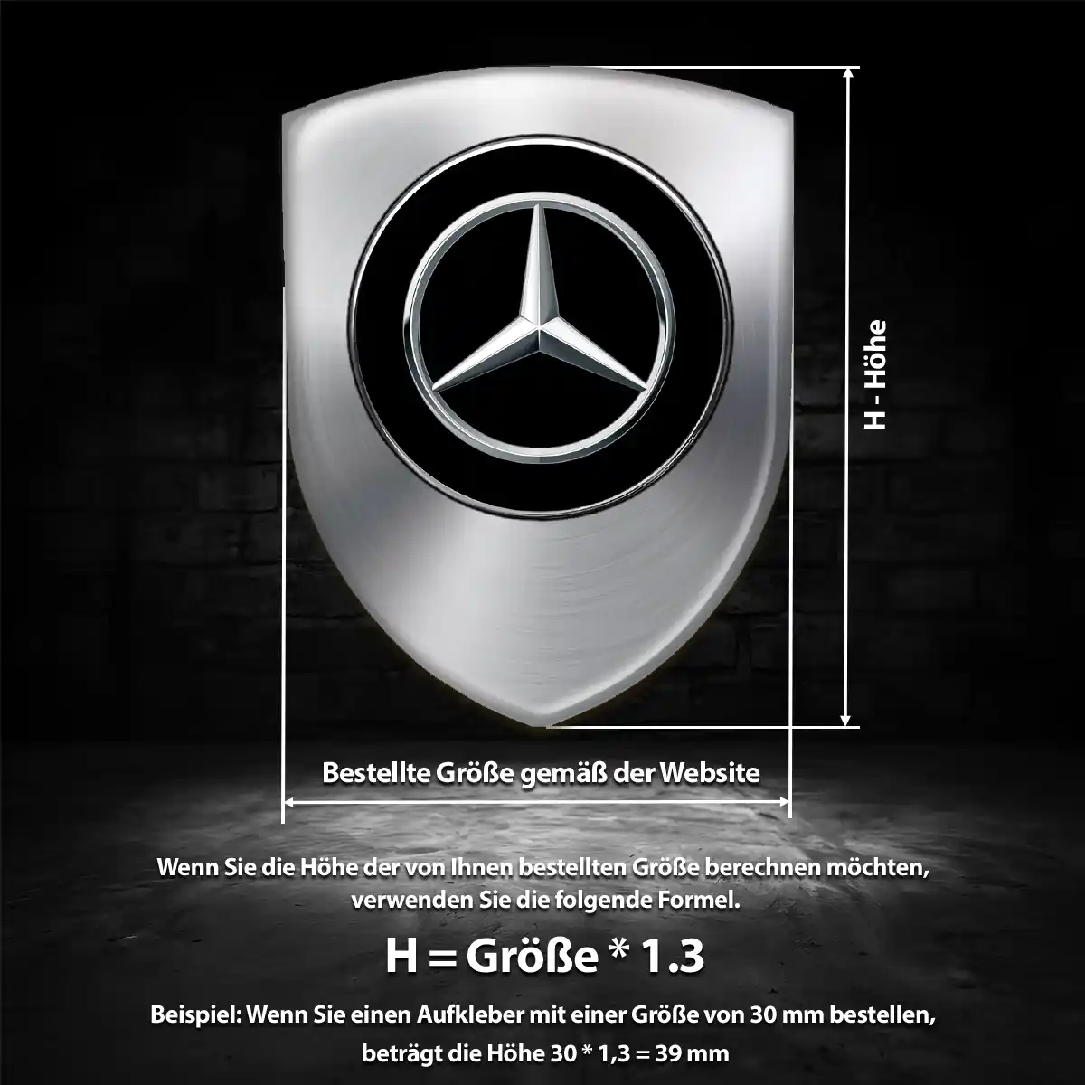 Mercedes 3D Gel Aufkleber Silikon Auto Premiumqualität