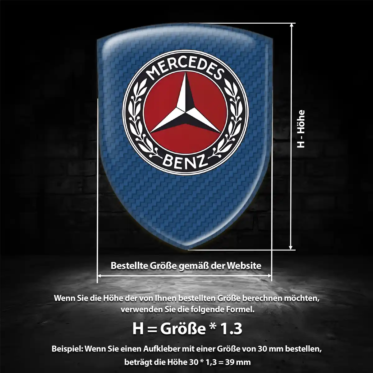 Mercedes 3D Gel Aufkleber Silikon Auto Stilvolles Design