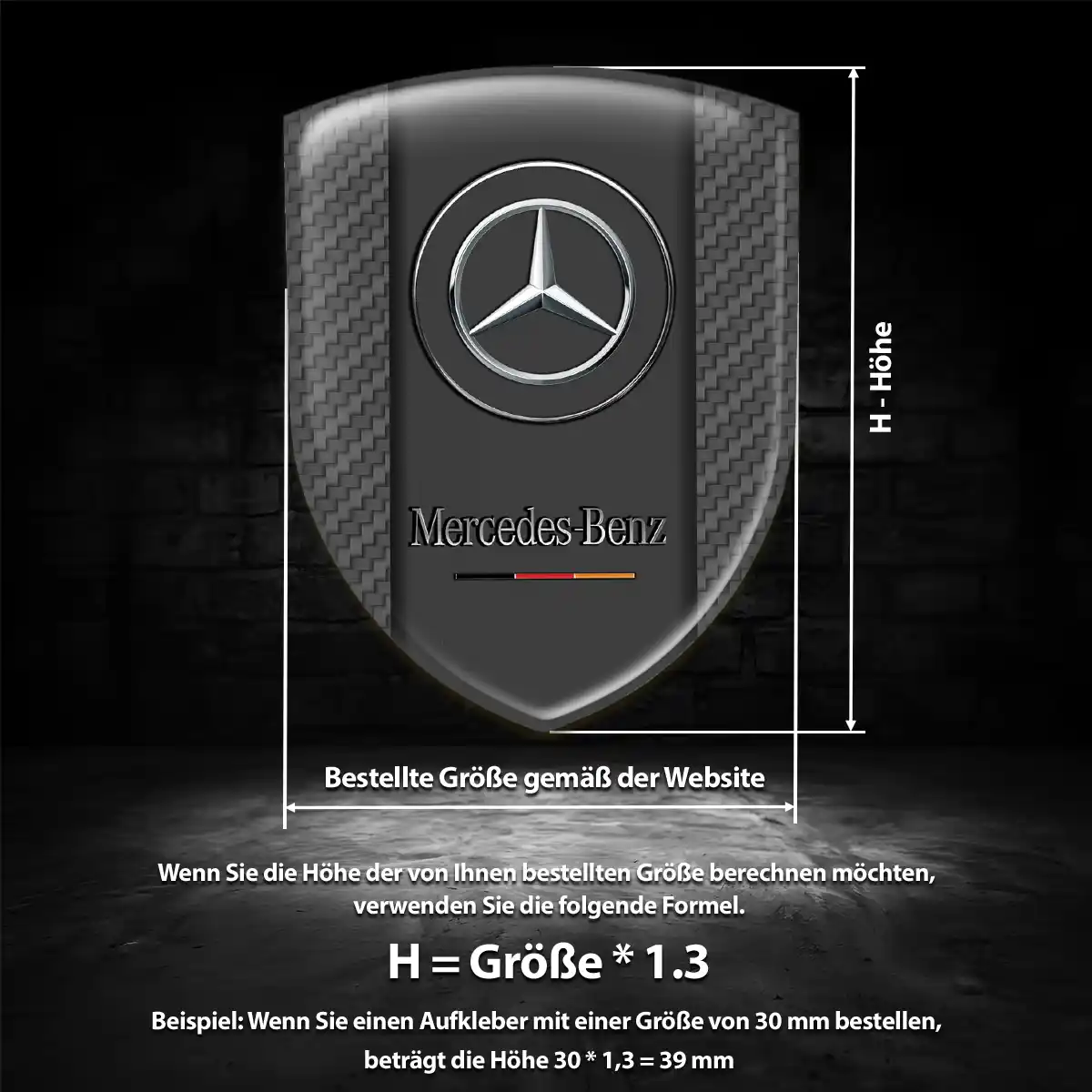 Mercedes 3D Gel Aufkleber Silikon Hohe Qualität