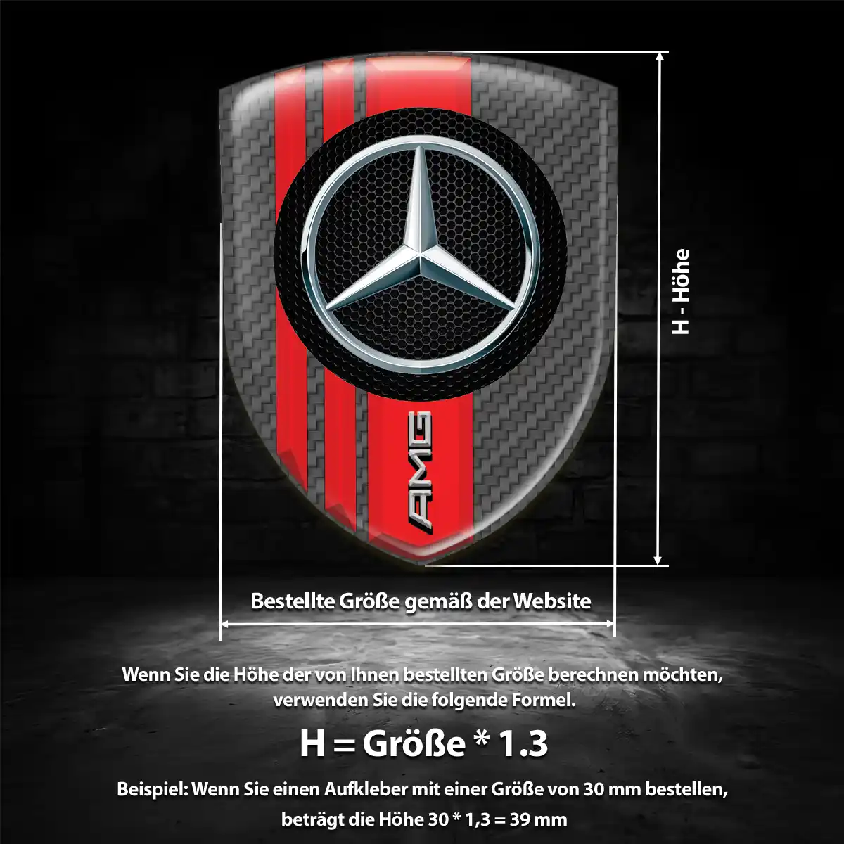 Mercedes 3D Gel Aufkleber Silikon Luxus-Edition