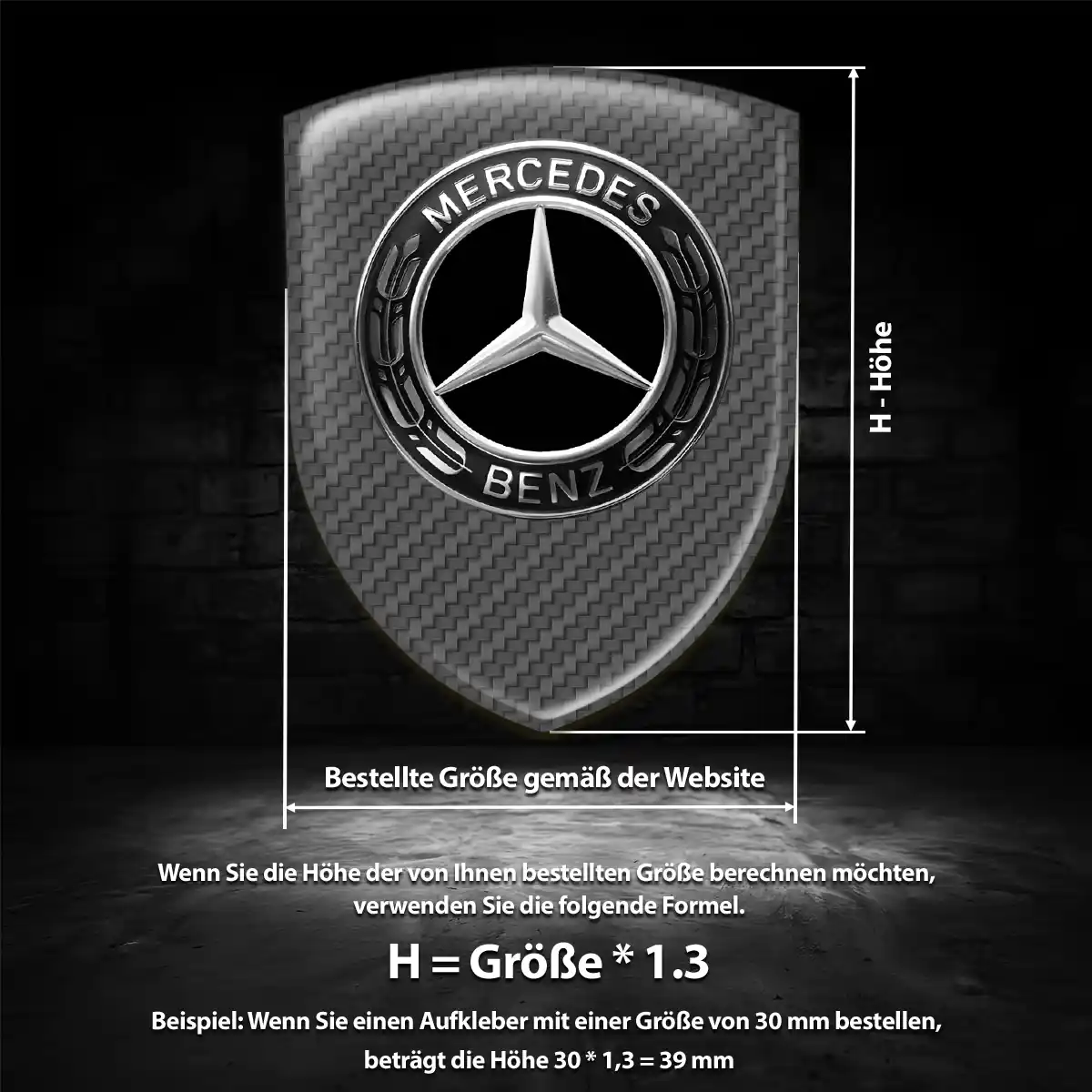 Mercedes 3D Gel Aufkleber Silikon Premium-Edition