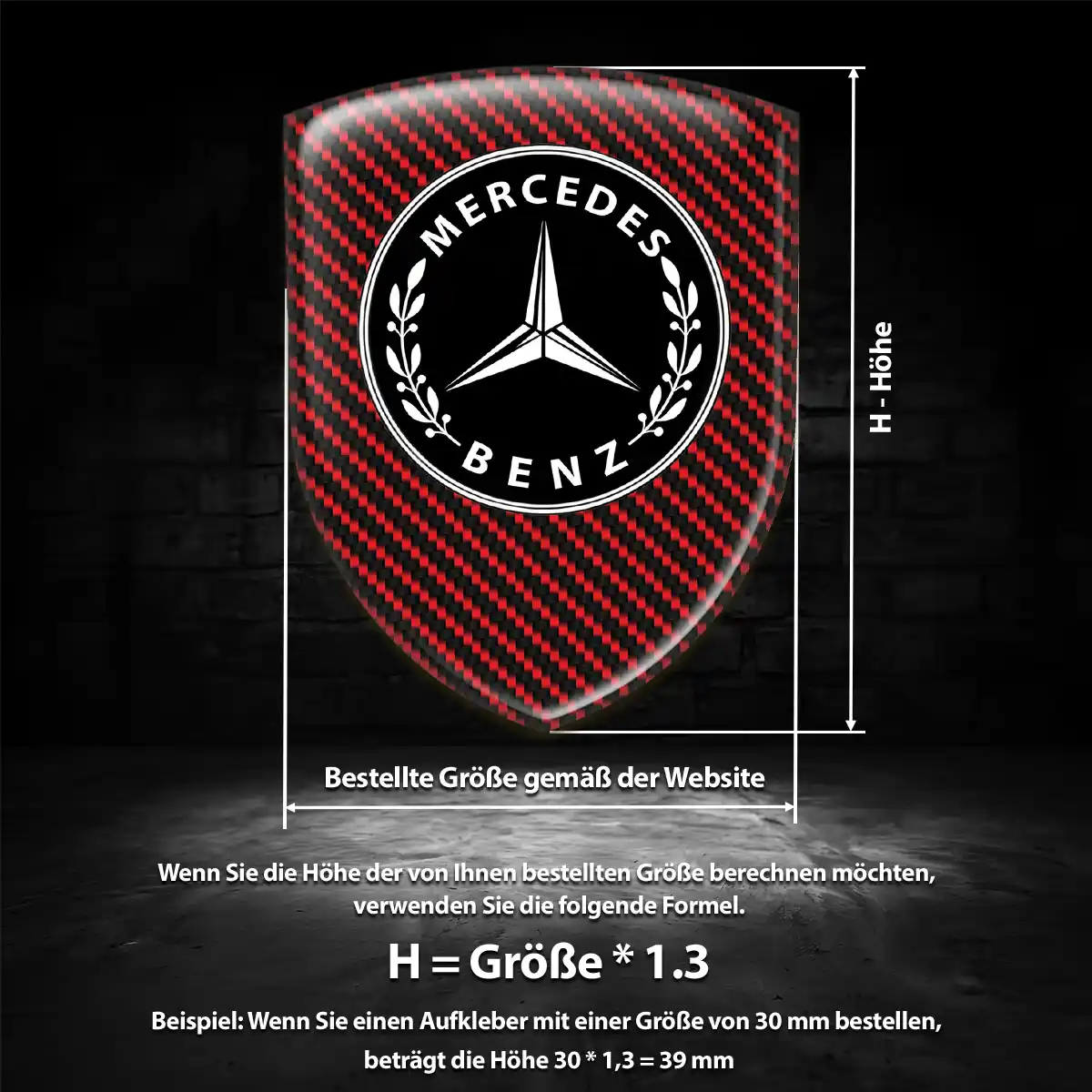 Mercedes 3D Gel Aufkleber Silikon Premiumqualität