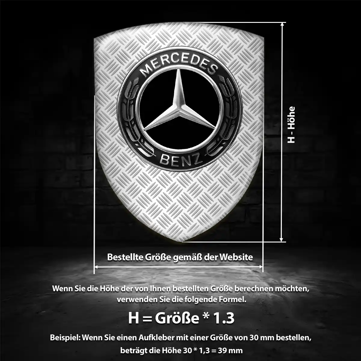 Mercedes 3D Gel Aufkleber Silikon Stilvolles Design