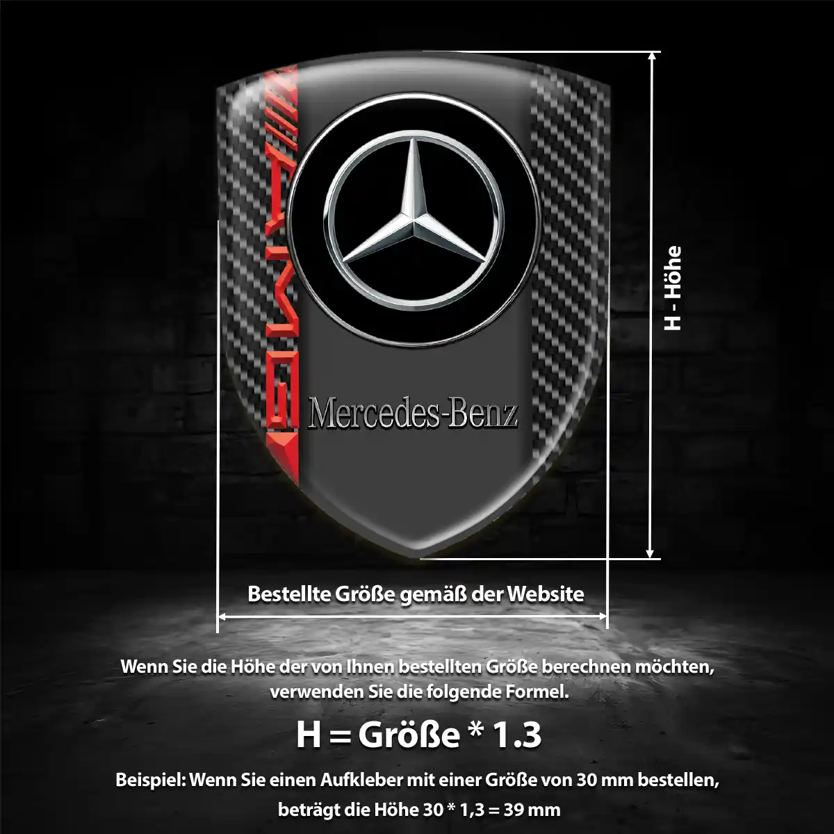 Mercedes 3D Gel Aufkleber Stilvolles Design