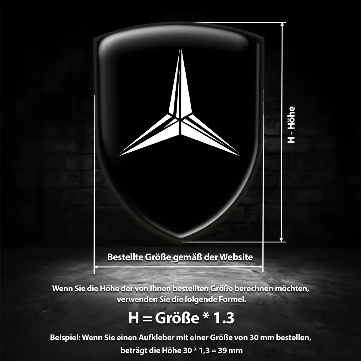 Mercedes 3D Gel Aufkleber Wappen Auto Hohe Qualität