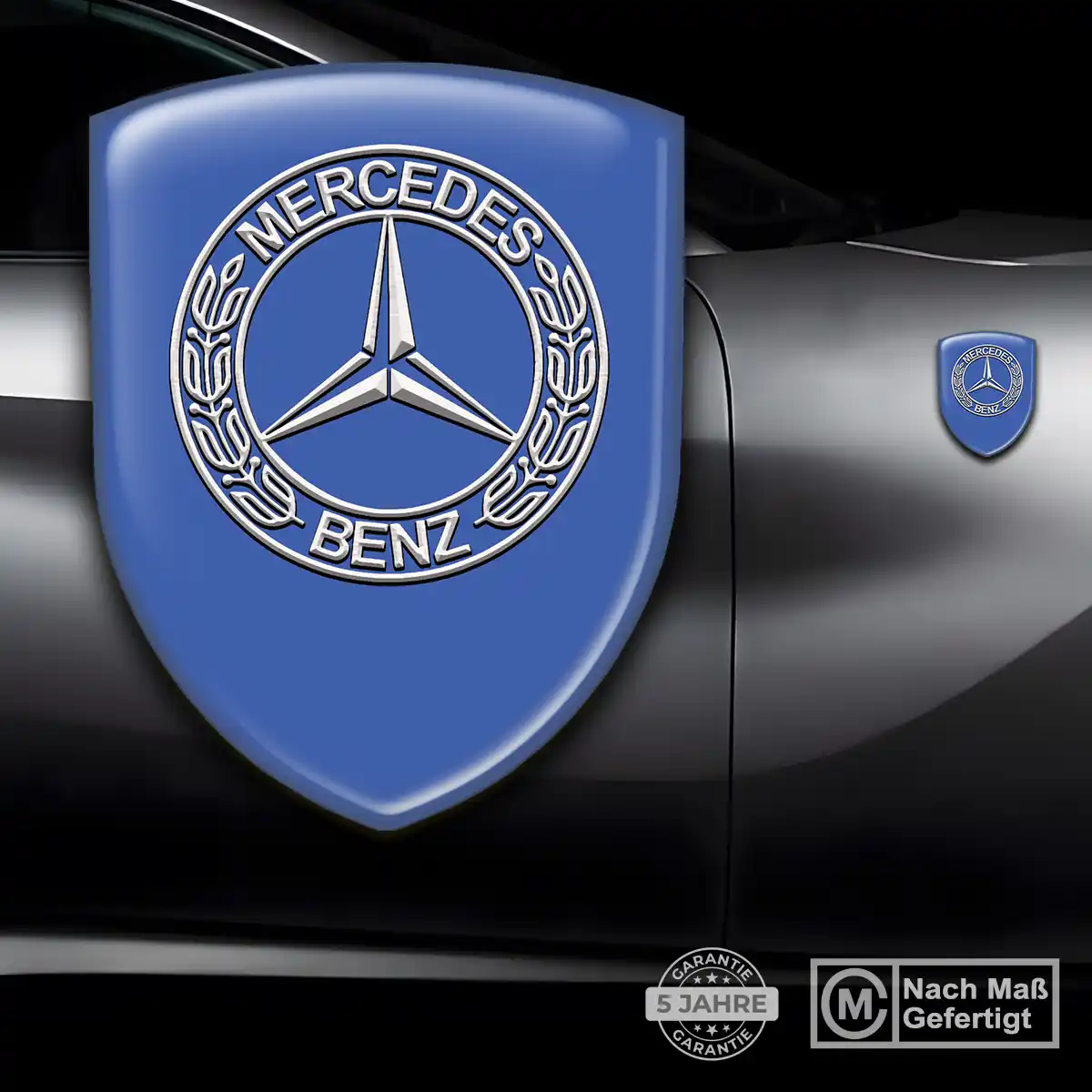 Mercedes 3D Gel Aufkleber Wappen Auto Premium-Edition