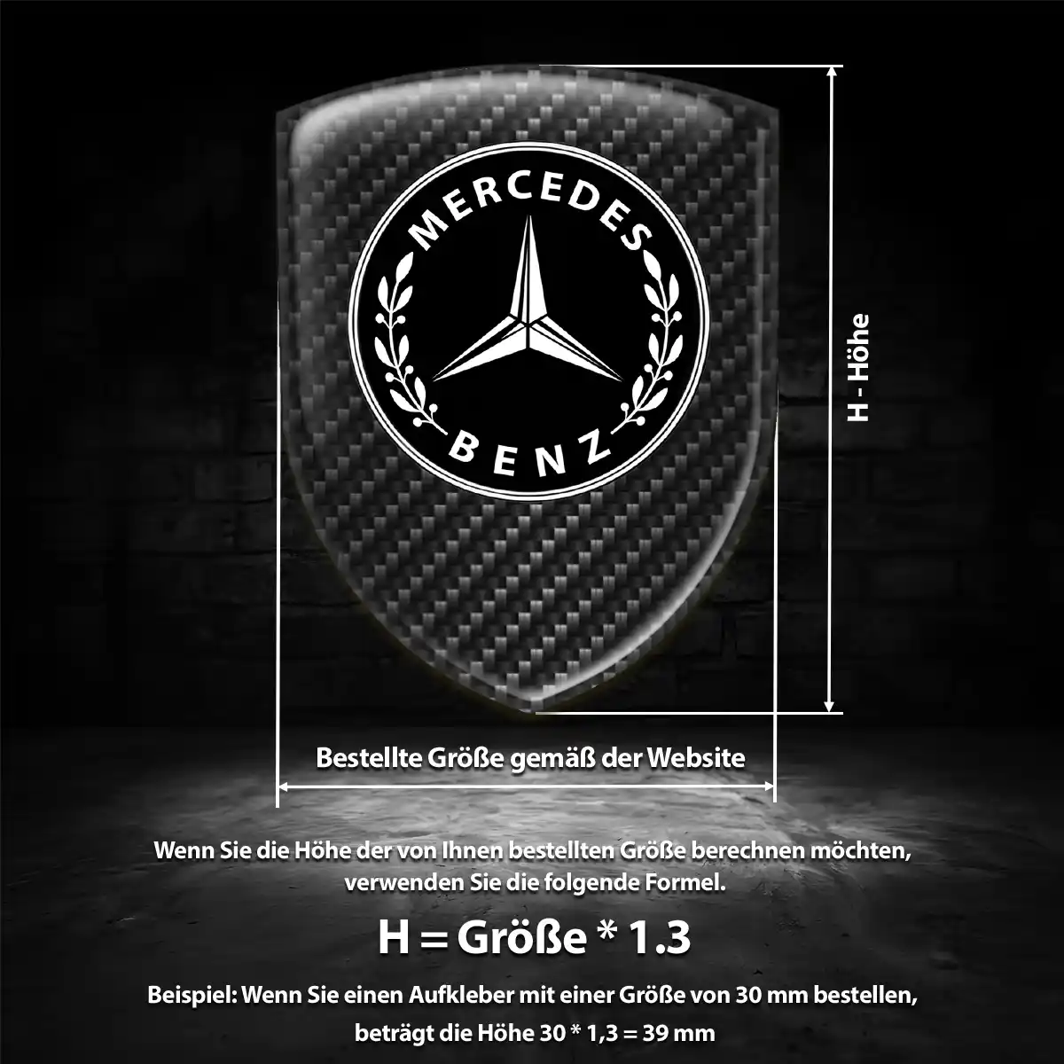 Mercedes 3D Gel Aufkleber Wappen Auto Stilvolles Design