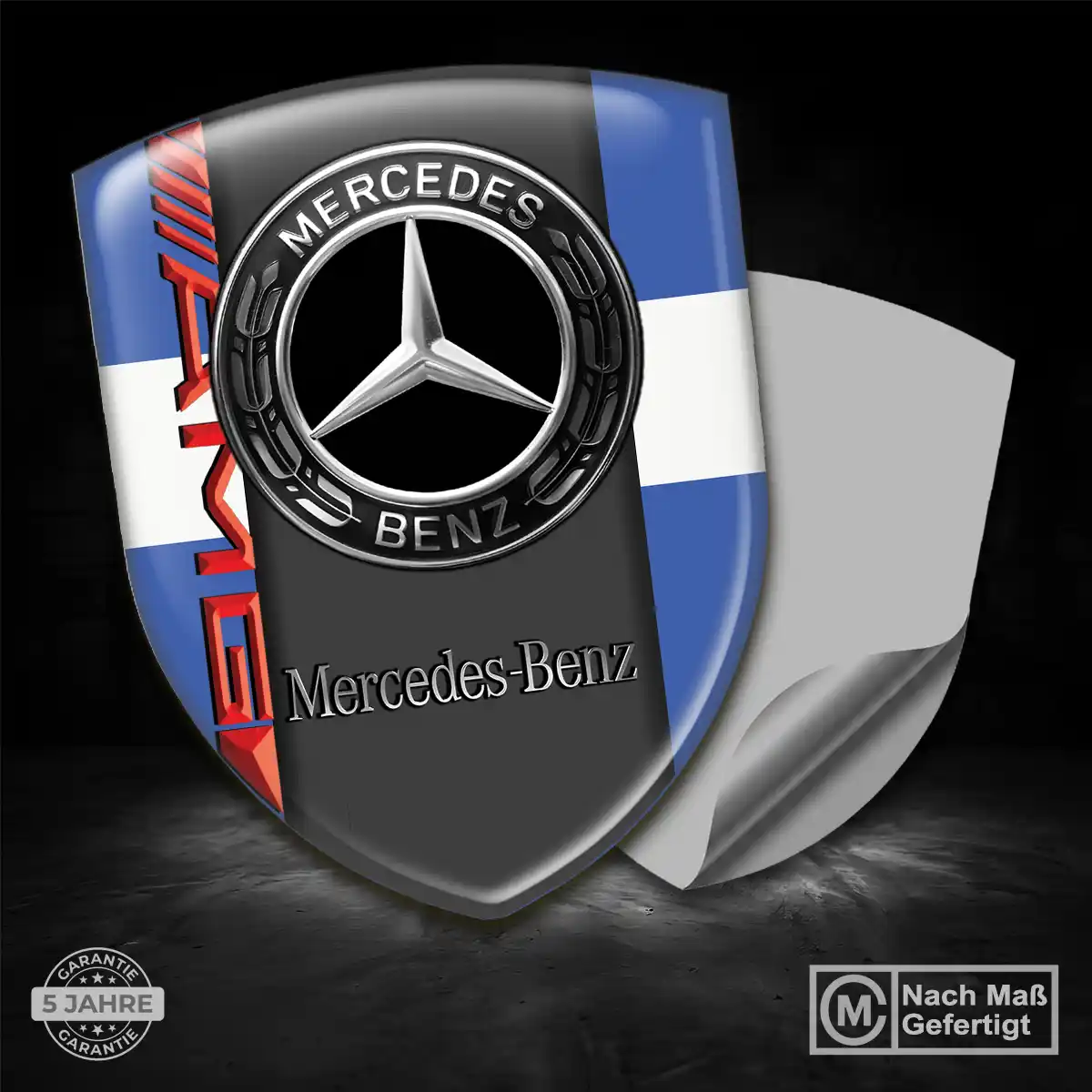 Mercedes 3D Gel Aufkleber Wappen Hohe Qualität