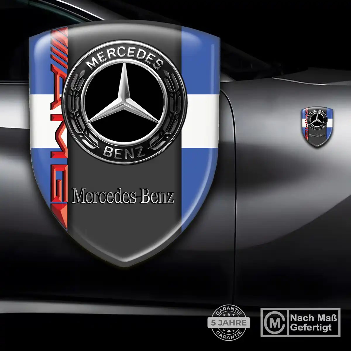 Mercedes 3D Gel Aufkleber Wappen Hohe Qualität
