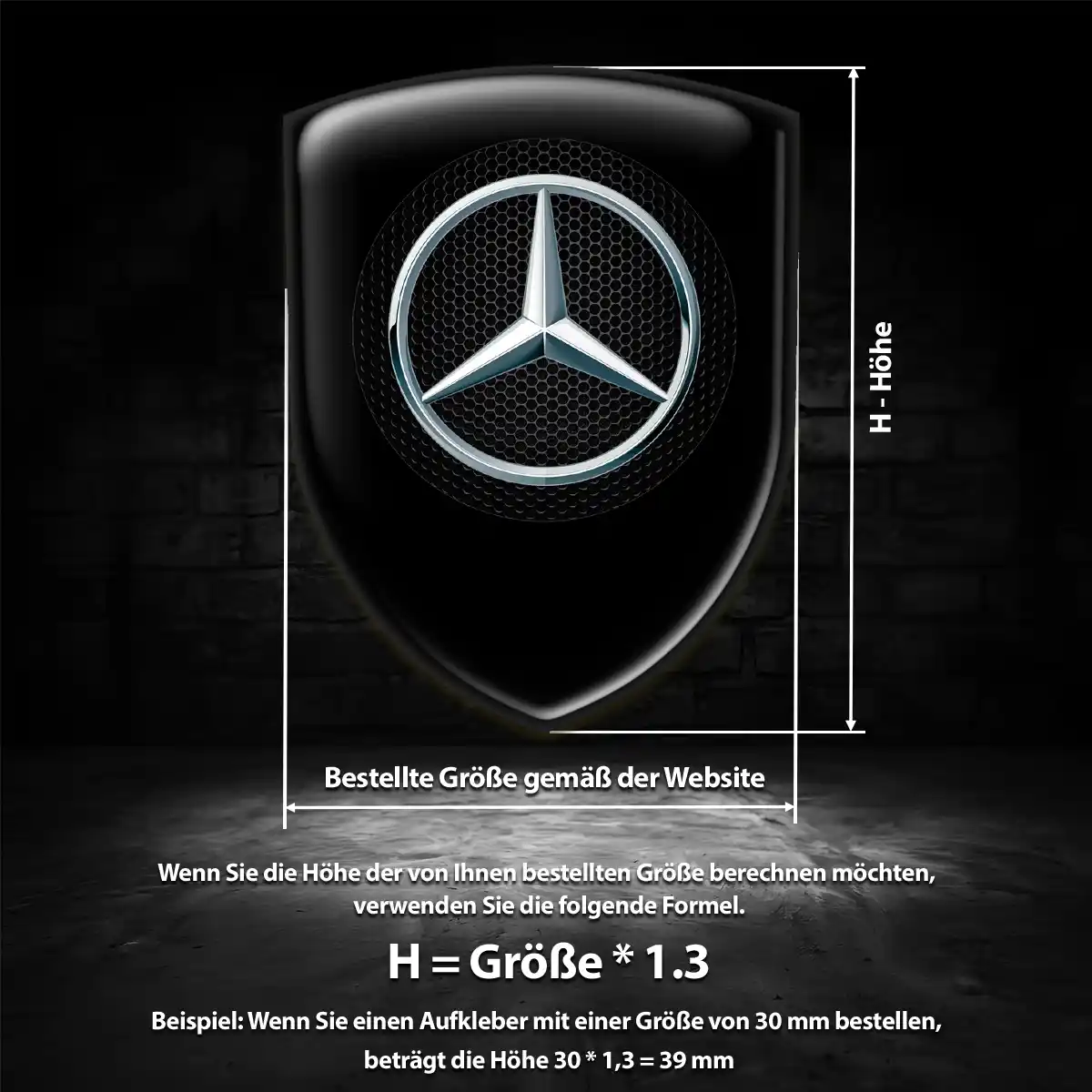 Mercedes 3D Gel Aufkleber Wappen Limitierte Auflage