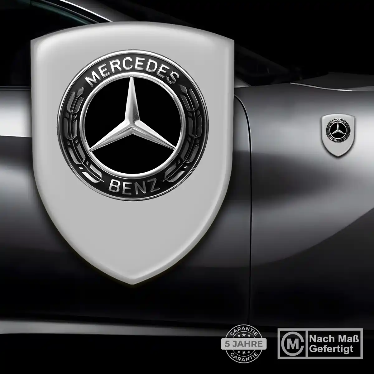 Mercedes 3D Gel Aufkleber Wappen Luxus-Edition
