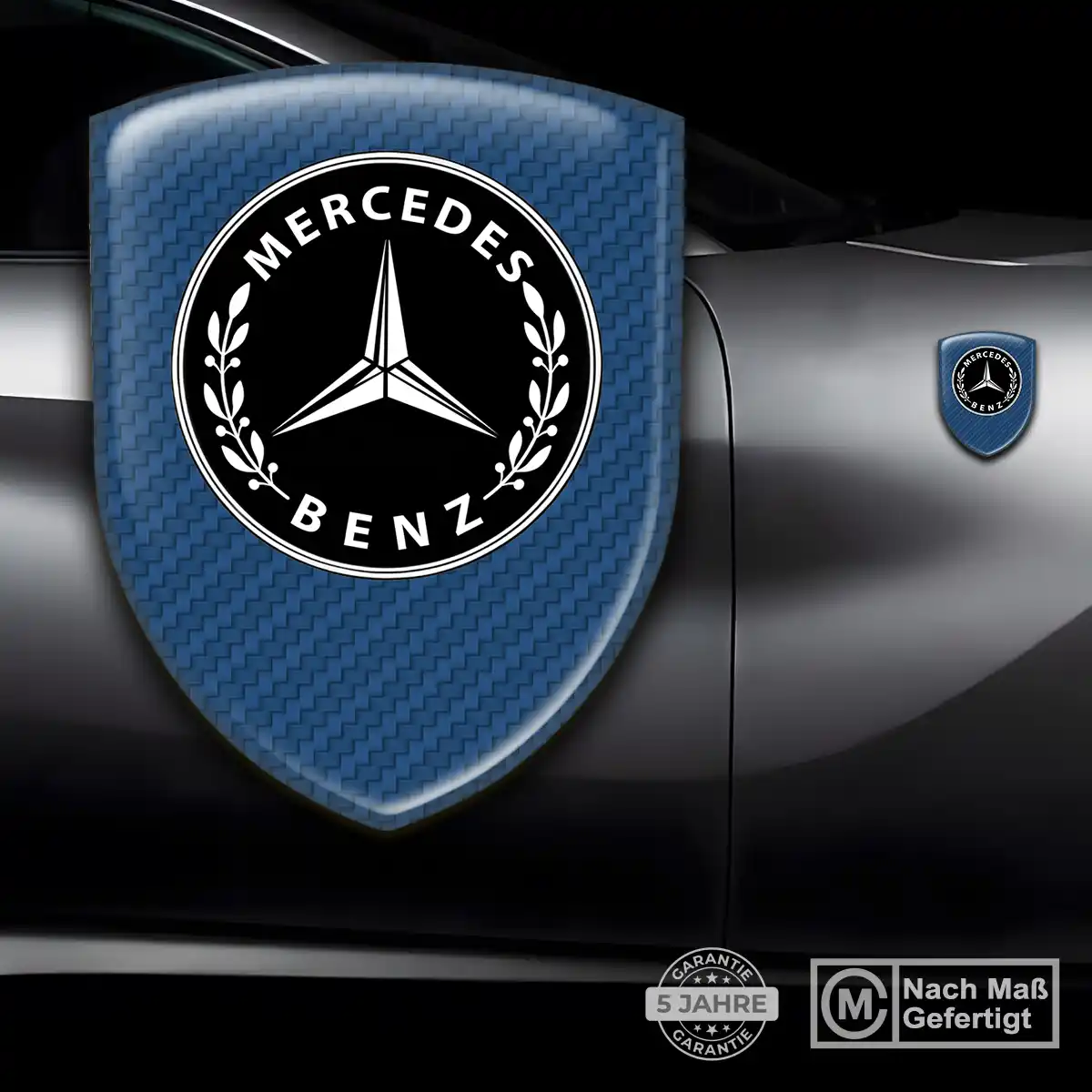 Mercedes 3D Gel Aufkleber Wappen Premium-Edition