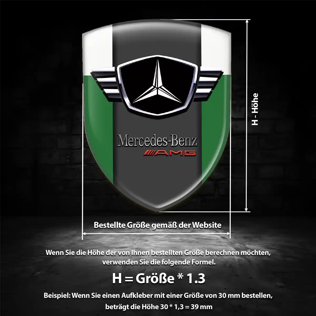 Mercedes 3D Gel Aufkleber Wappen Premiumqualität