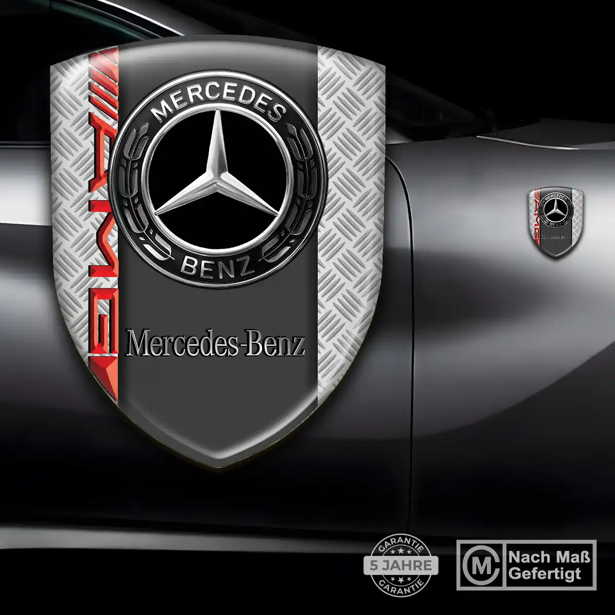 Mercedes 3D Gel Aufkleber Wappen Stilvolles Design