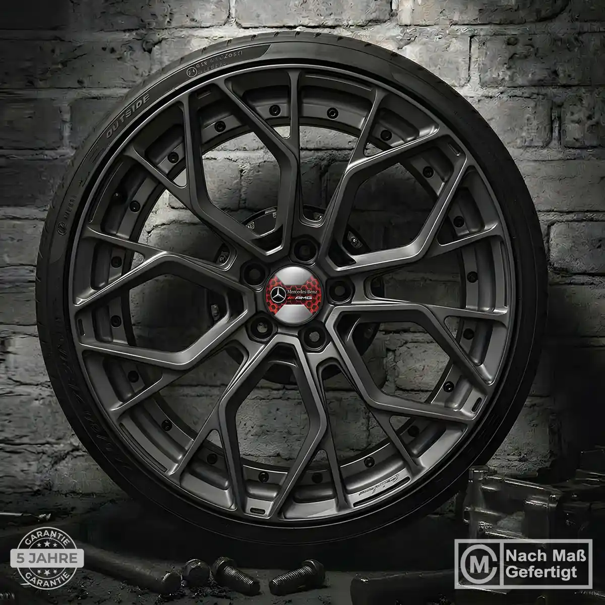 Mercedes AMG Emblem Silikon Aufkleber Radkappen Luxus-Edition