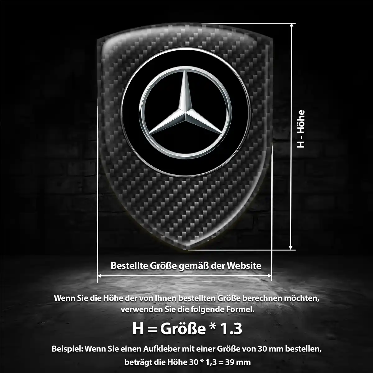 Mercedes Aufkleber 3D Gel Emblem Auto Premium-Edition