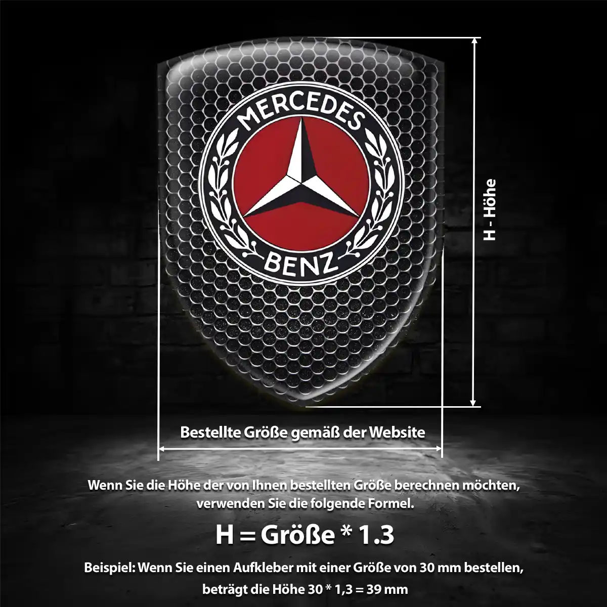 Mercedes Aufkleber 3D Gel Emblem Auto Stilvolles Design