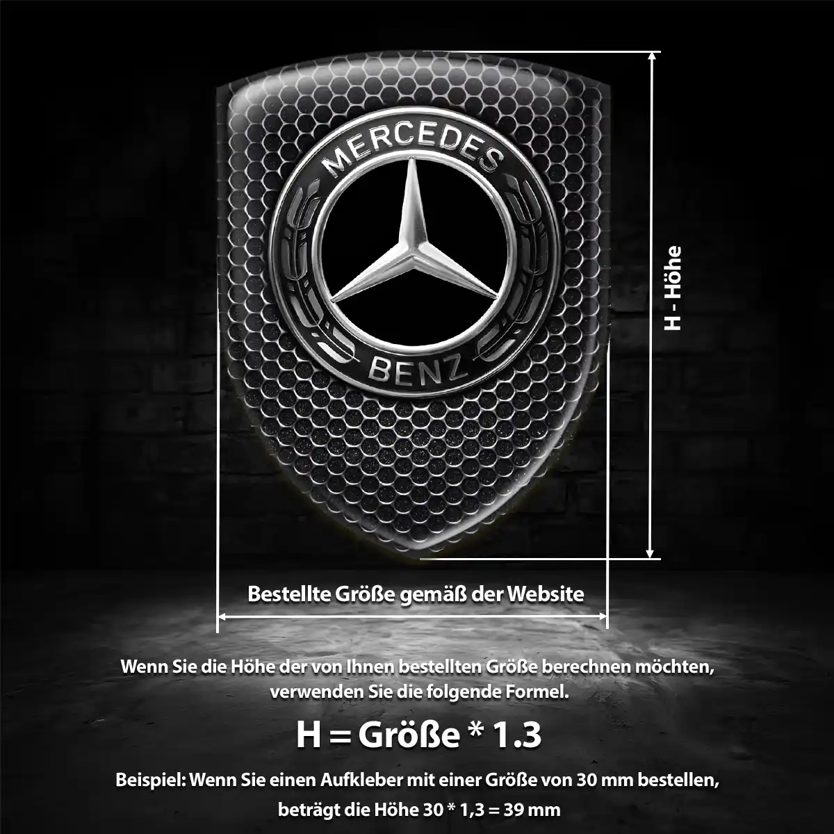 Mercedes Aufkleber 3D Gel Emblem Limitierte Auflage