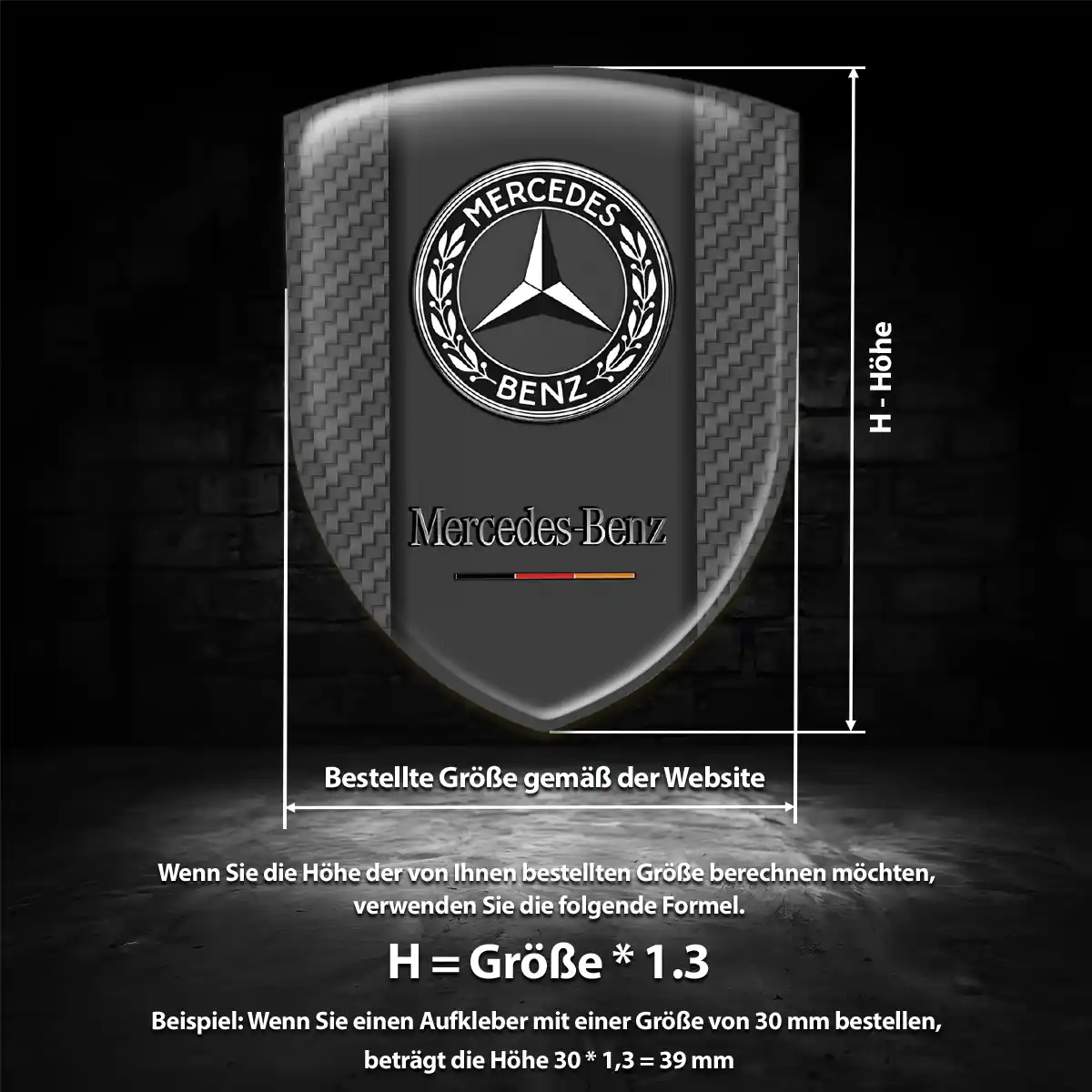 Mercedes Aufkleber 3D Gel Emblem Luxus-Edition