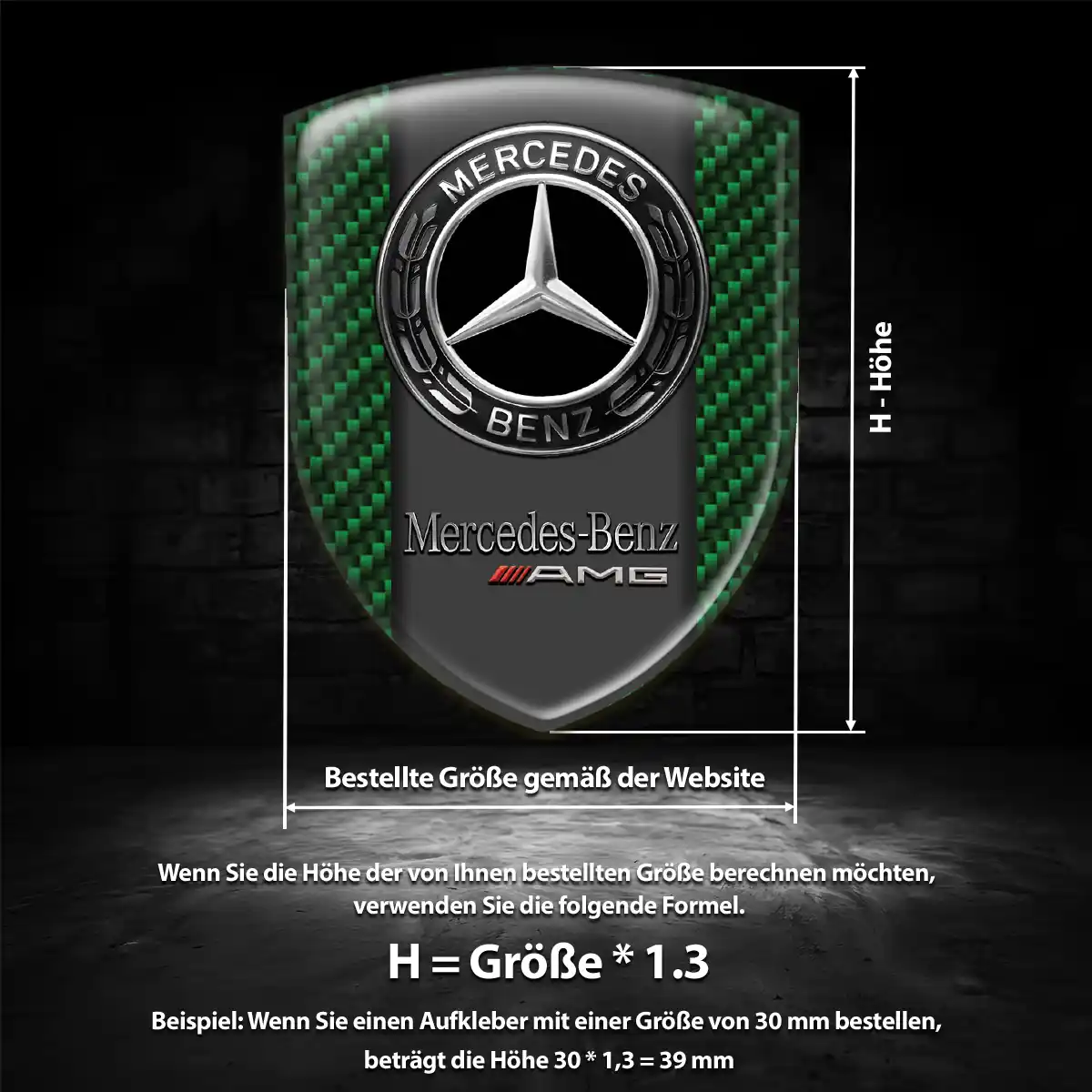 Mercedes Aufkleber 3D Gel Emblem Premium-Edition