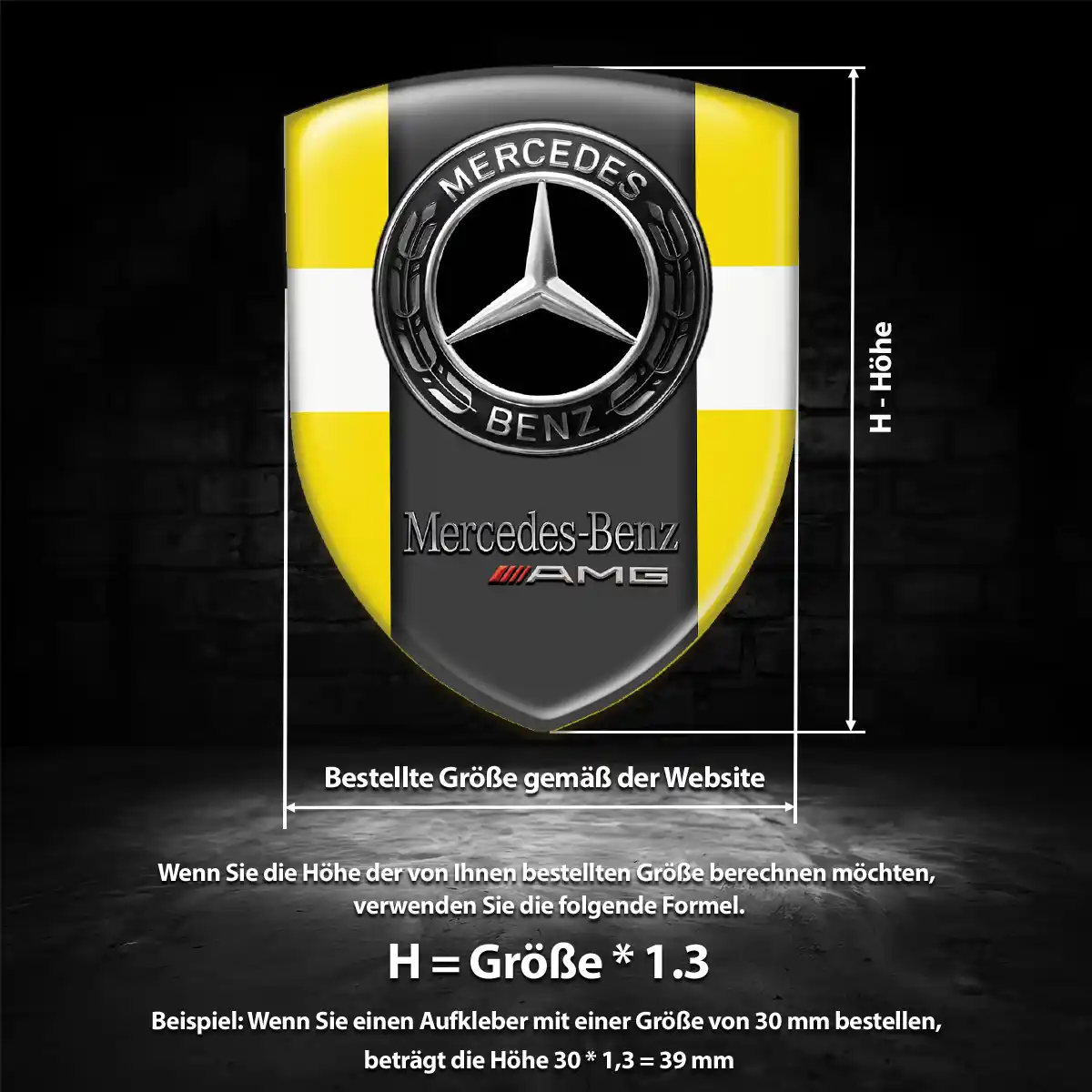 Mercedes Aufkleber 3D Gel Emblem Premiumqualität