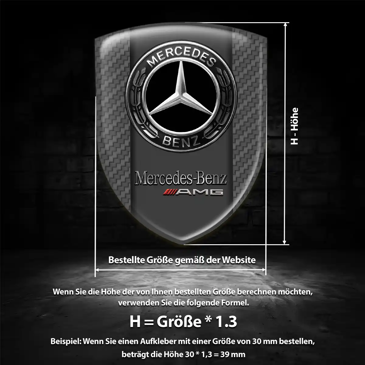 Mercedes Aufkleber 3D Gel Emblem Stilvolles Design