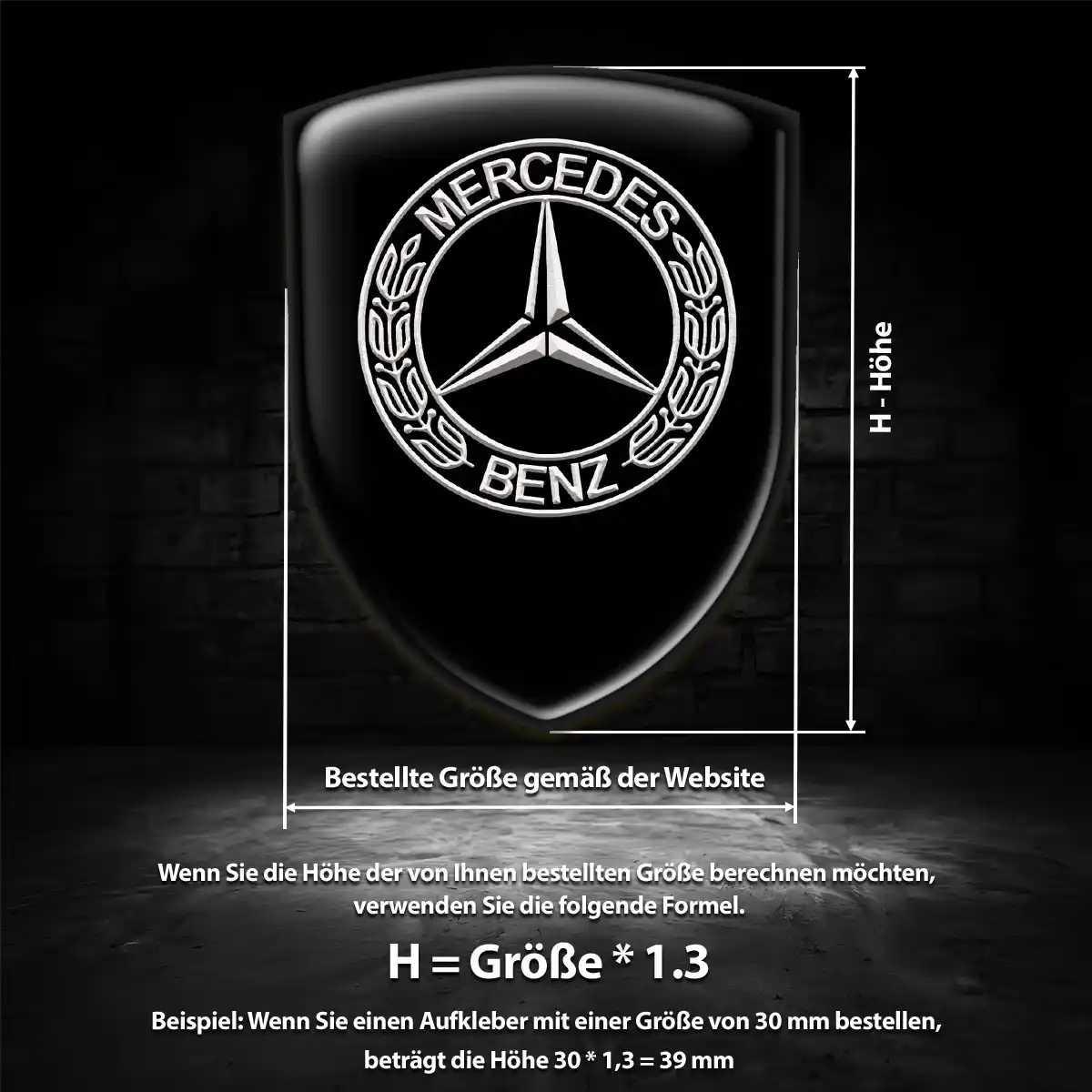 Mercedes Aufkleber 3D Gel Embleme Auto Hohe Qualität
