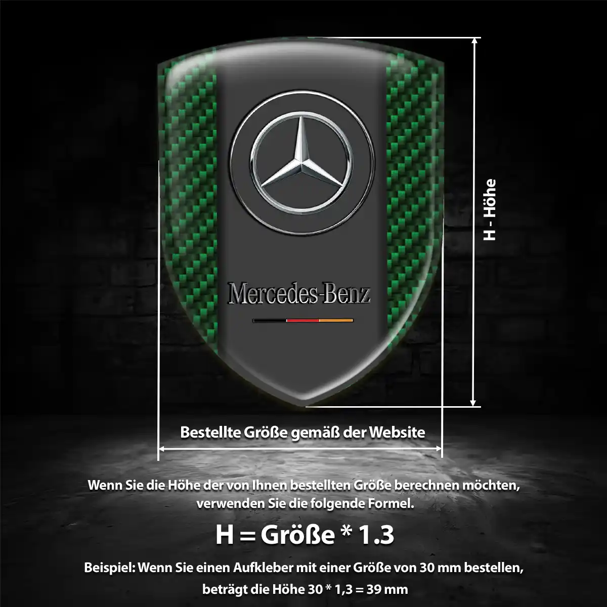 Mercedes Aufkleber 3D Gel Embleme Auto Premium-Edition
