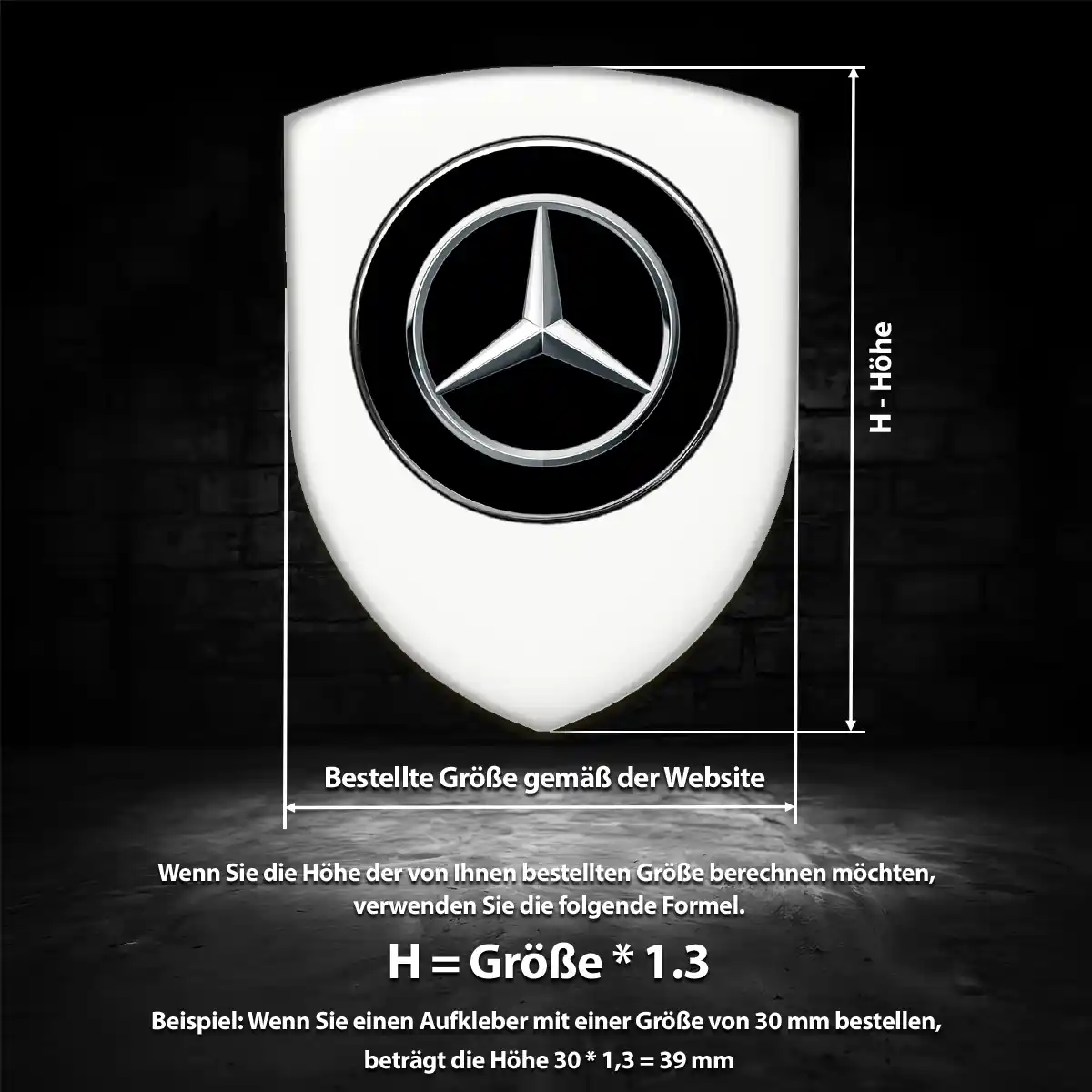 Mercedes Aufkleber 3D Gel Embleme Hohe Qualität