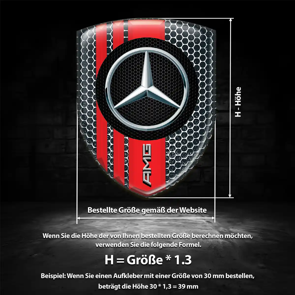 Mercedes Aufkleber 3D Gel Embleme Luxus-Edition