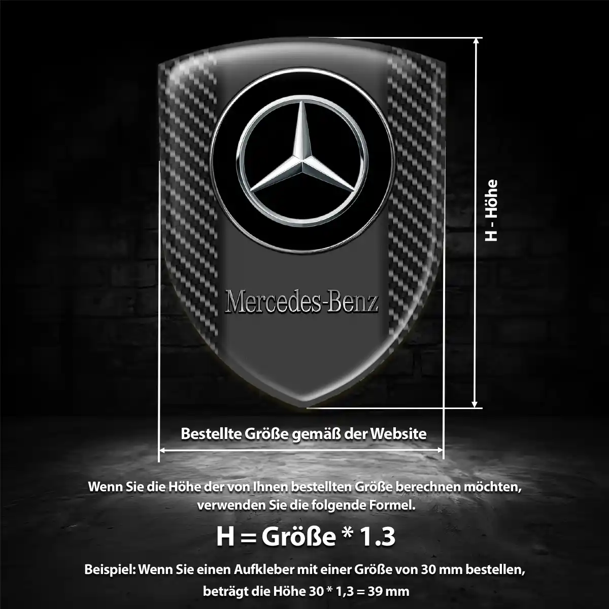Mercedes Aufkleber 3D Gel Embleme Premium-Edition