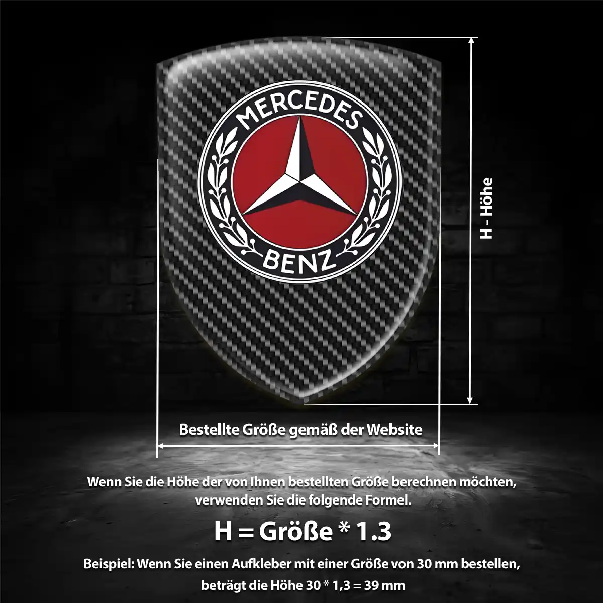 Mercedes Aufkleber 3D Gel Embleme Premiumqualität
