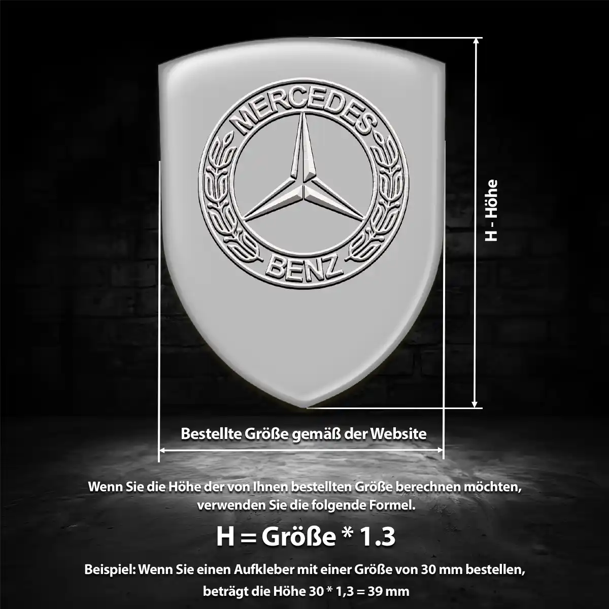 Mercedes Aufkleber 3D Gel Silikon Hohe Qualität