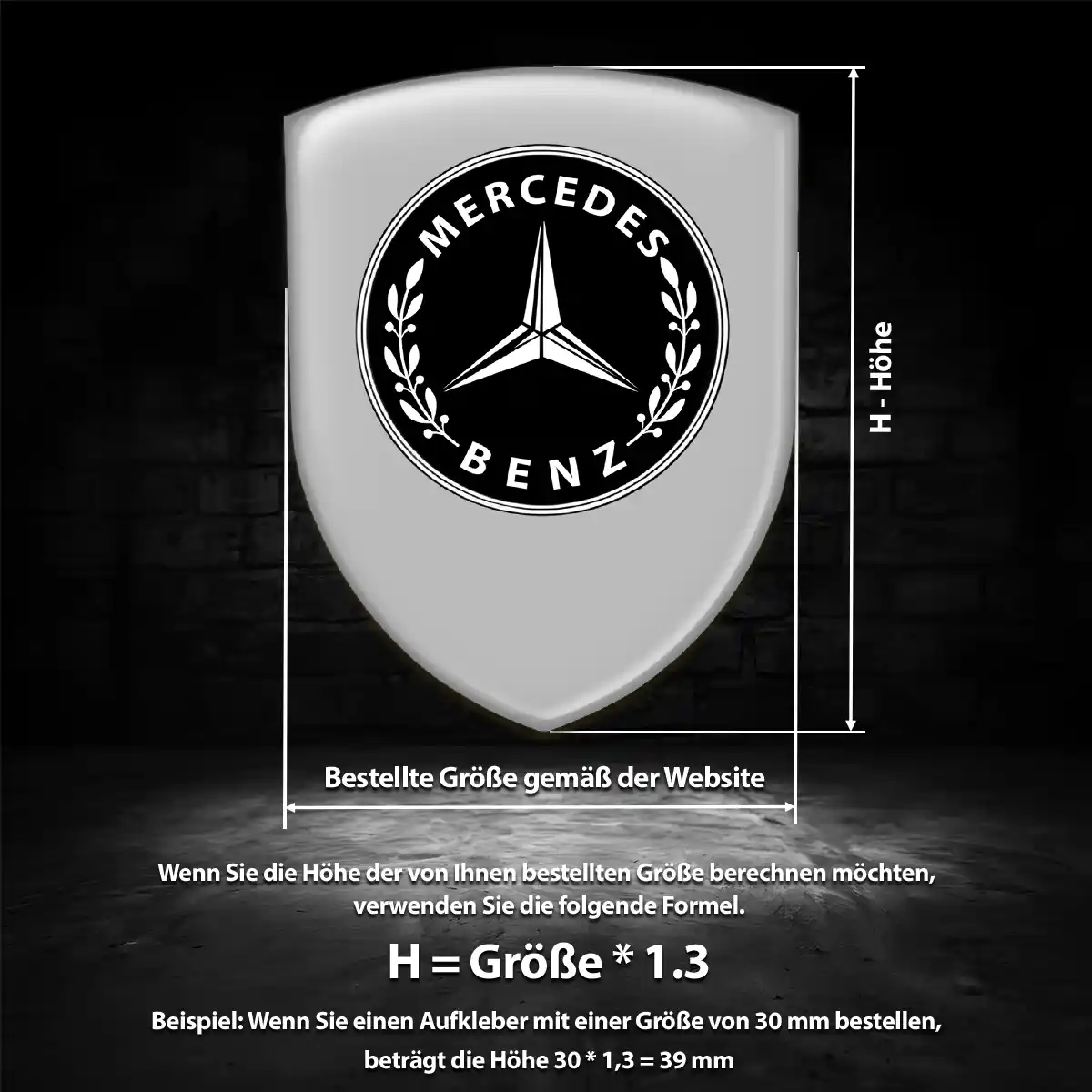 Mercedes Aufkleber 3D Gel Silikon Luxus-Edition