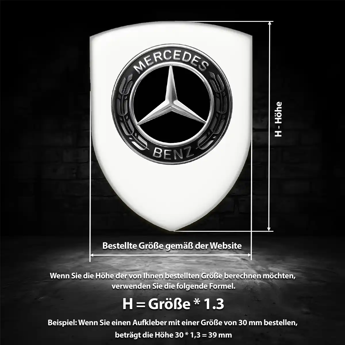 Mercedes Aufkleber 3D Gel Silikon Premium-Edition