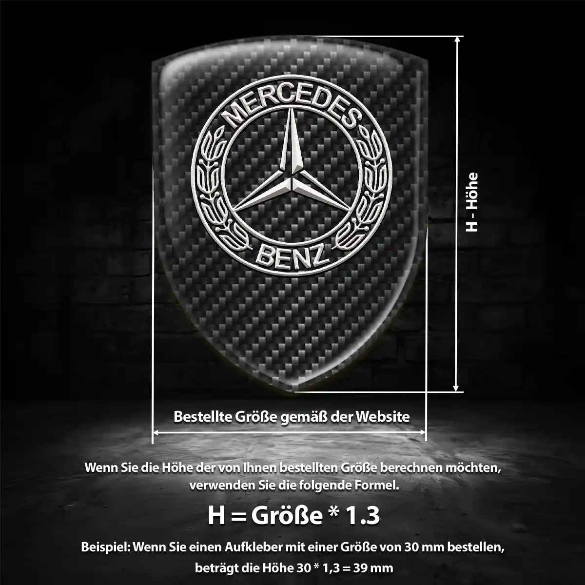 Mercedes Aufkleber 3D Gel Silikon Stilvolles Design
