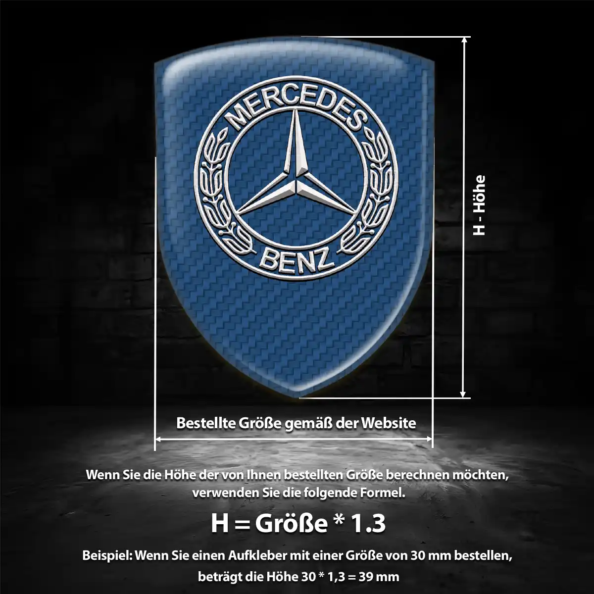 Mercedes Aufkleber 3D Gel Wappen Auto Premium-Edition