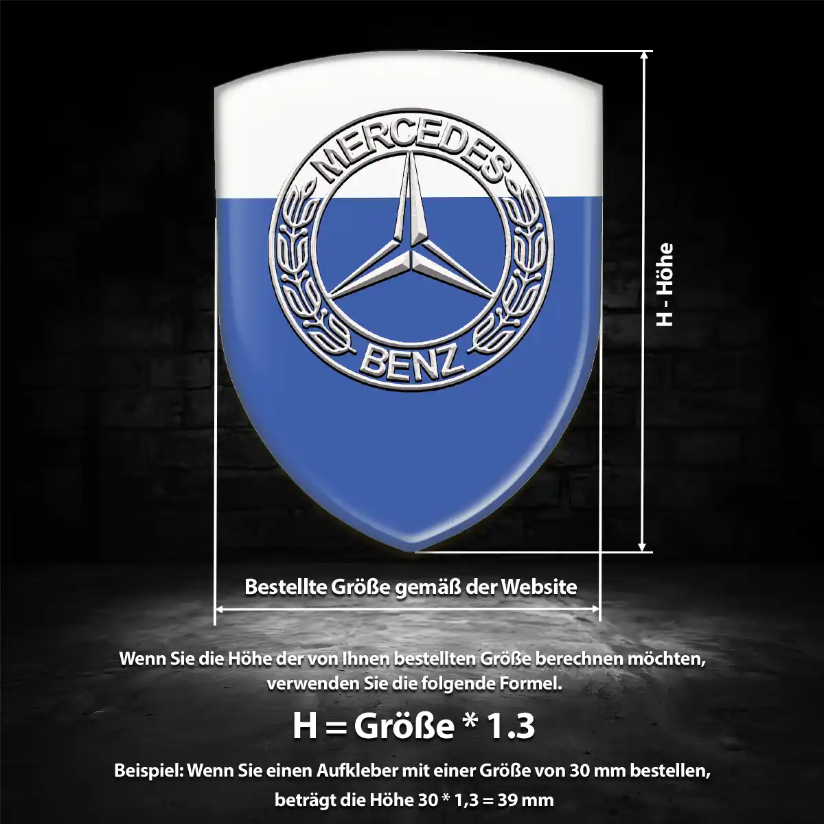 Mercedes Aufkleber 3D Gel Wappen Auto Premiumqualität