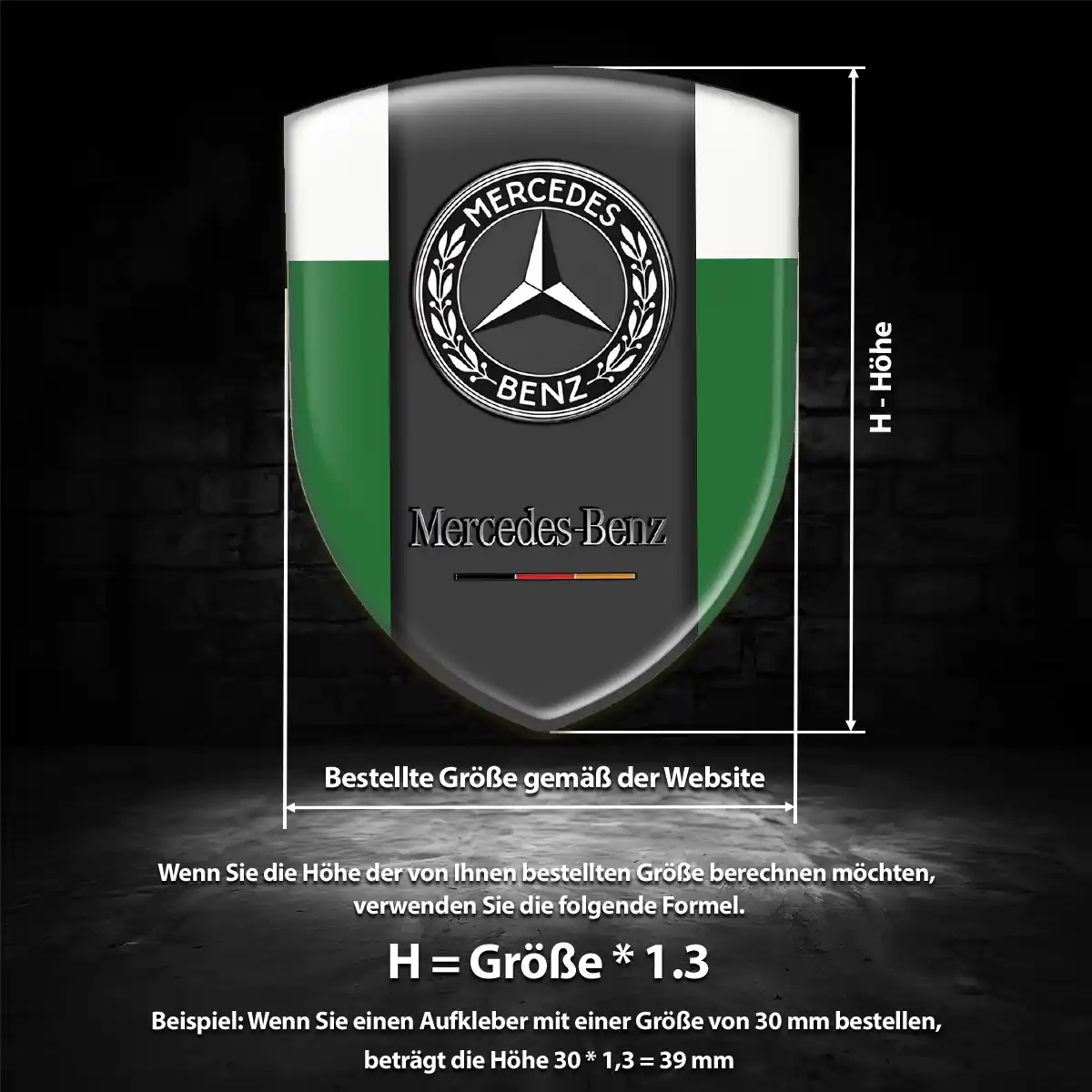 Mercedes Aufkleber 3D Gel Wappen Auto Stilvolles Design