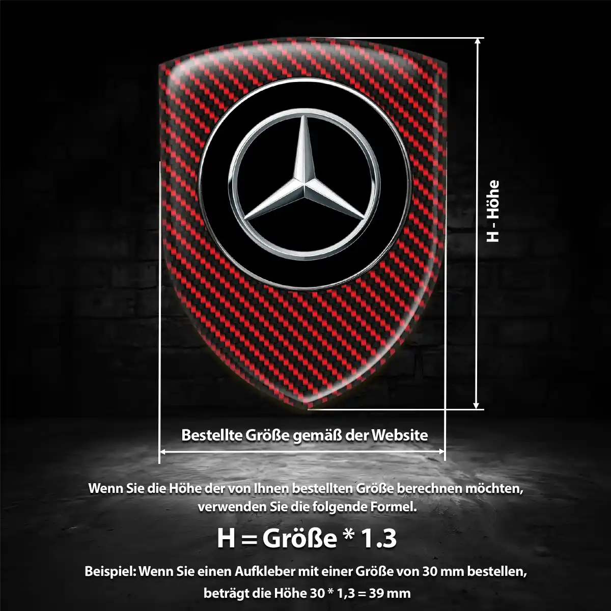 Mercedes Aufkleber 3D Gel Wappen Limitierte Auflage