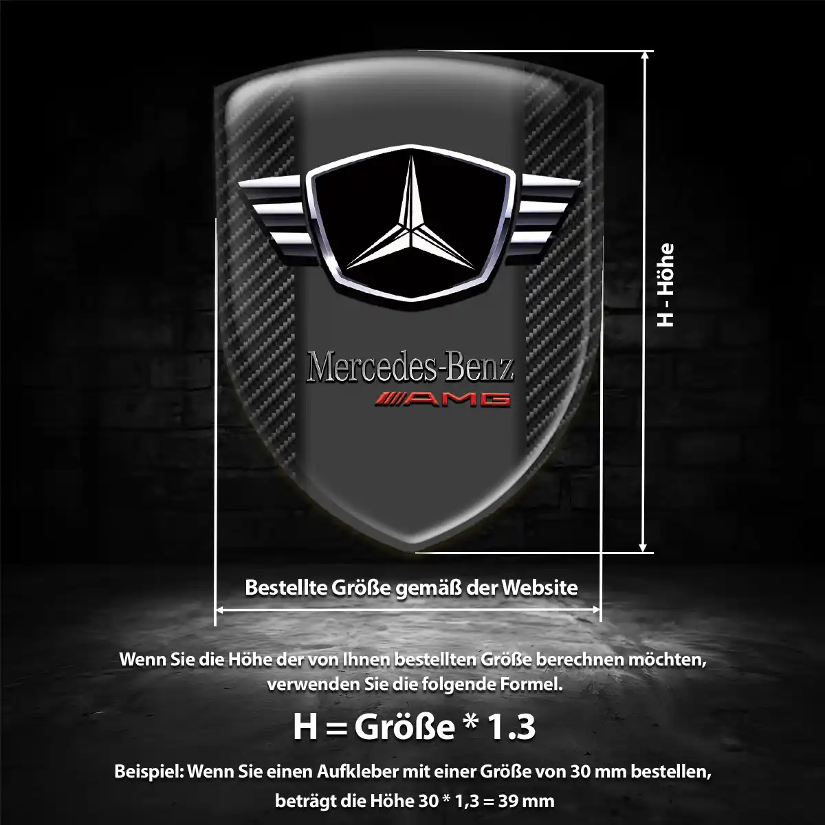 Mercedes Aufkleber 3D Gel Wappen Premium-Edition