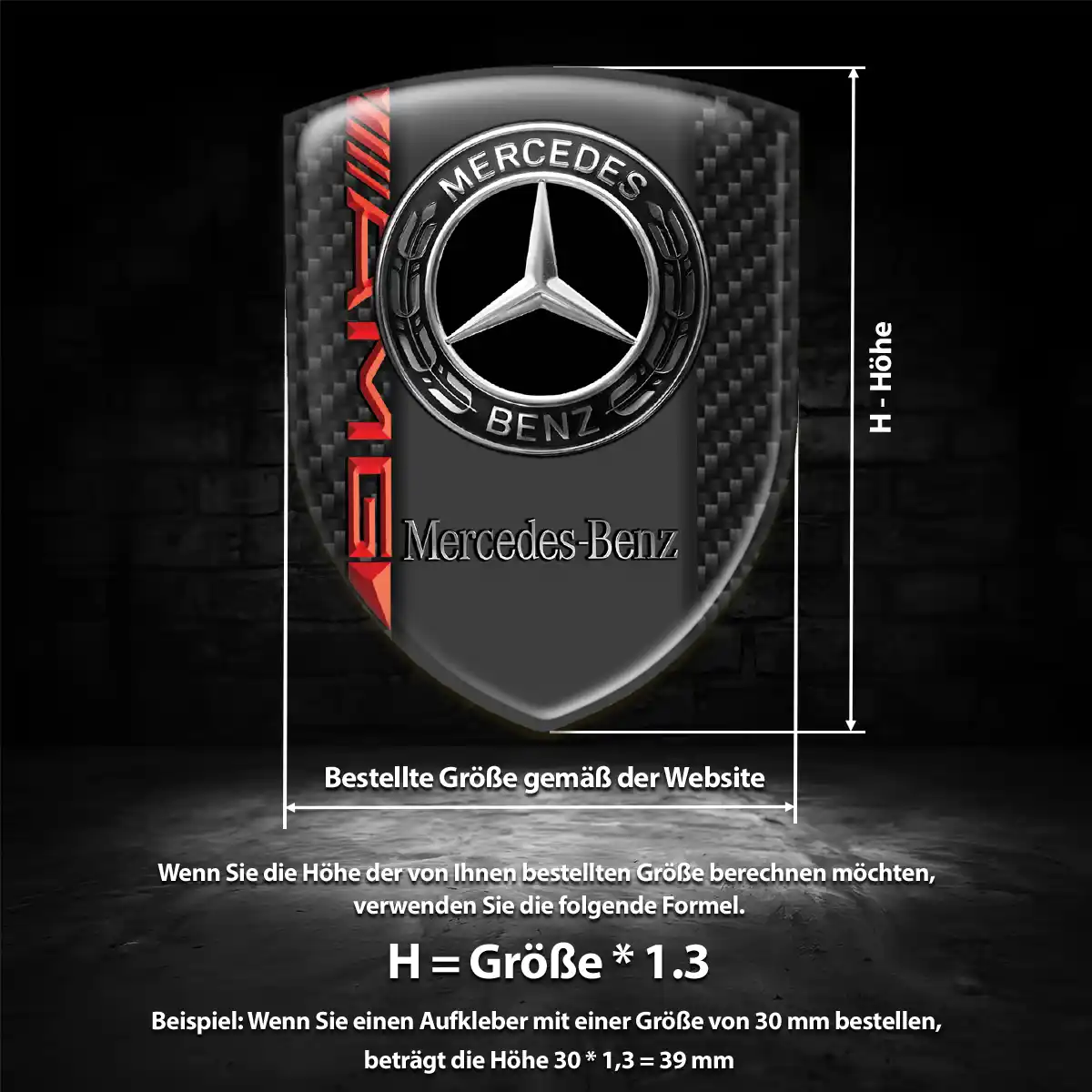Mercedes Aufkleber 3D Gel Wappen Premiumqualität