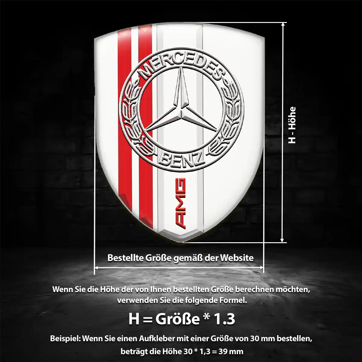 Mercedes Aufkleber 3D Gel Wappen Stilvolles Design