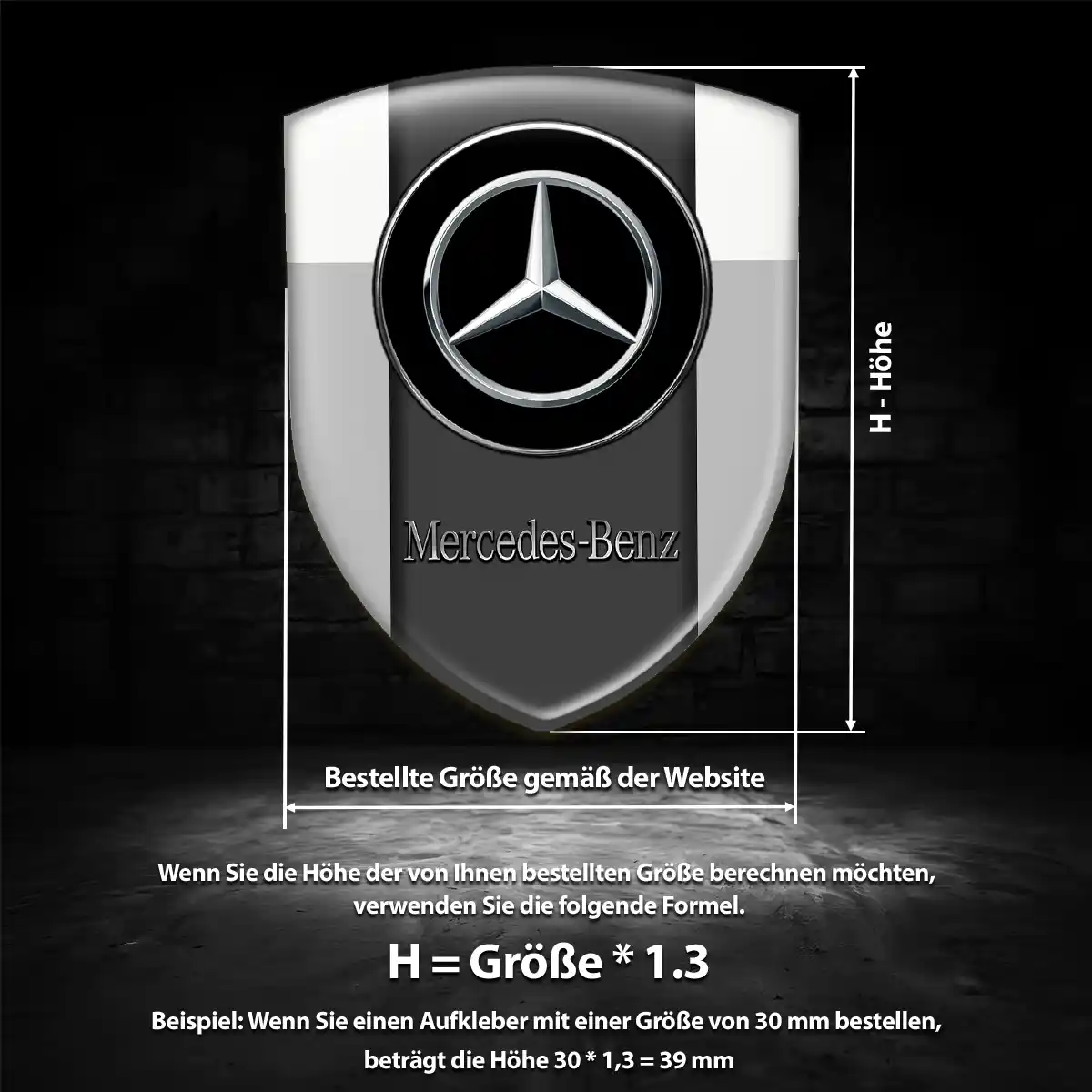 Mercedes Aufkleber Emblem Auto Premium-Edition