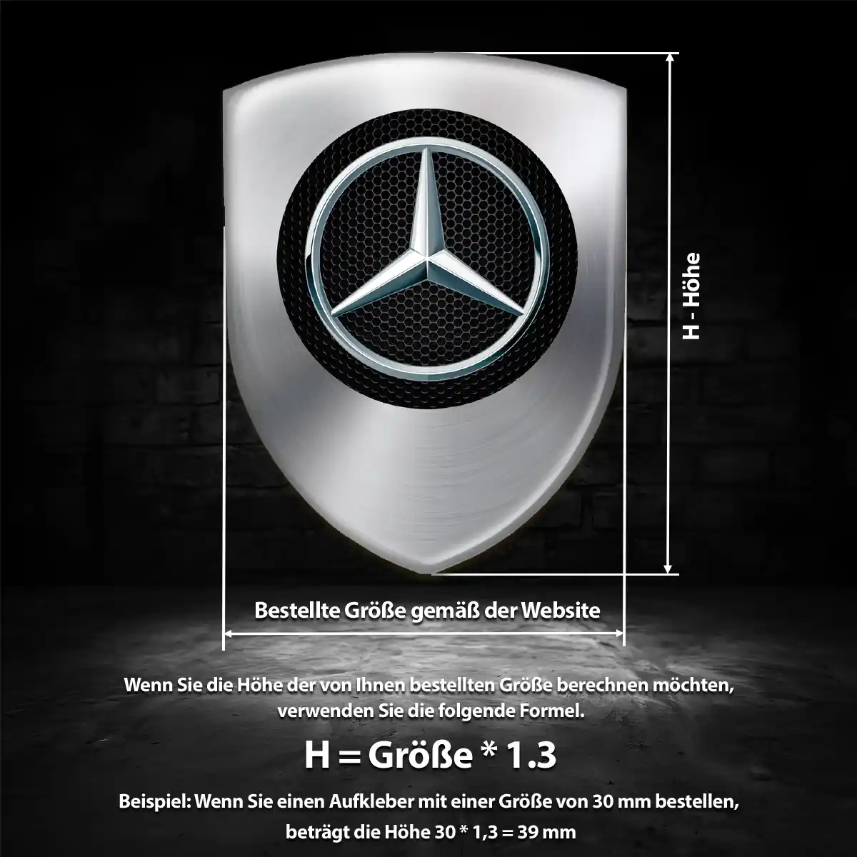 Mercedes Aufkleber Emblem Luxus-Edition