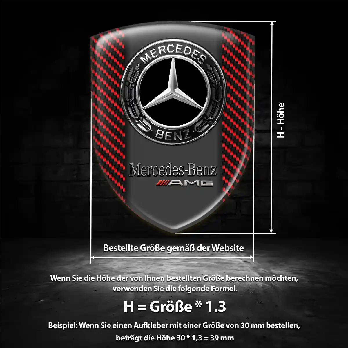 Mercedes Aufkleber Emblem Premium-Edition