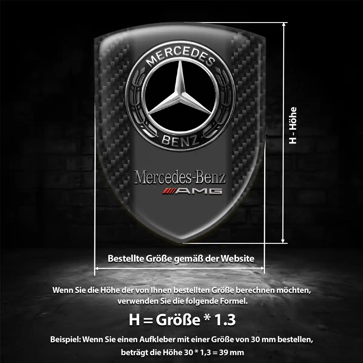 Mercedes Aufkleber Emblem Premiumqualität