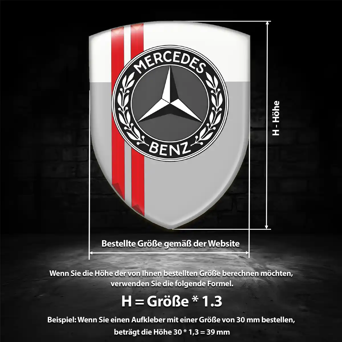 Mercedes Aufkleber Emblem Wappen Auto Premiumqualität